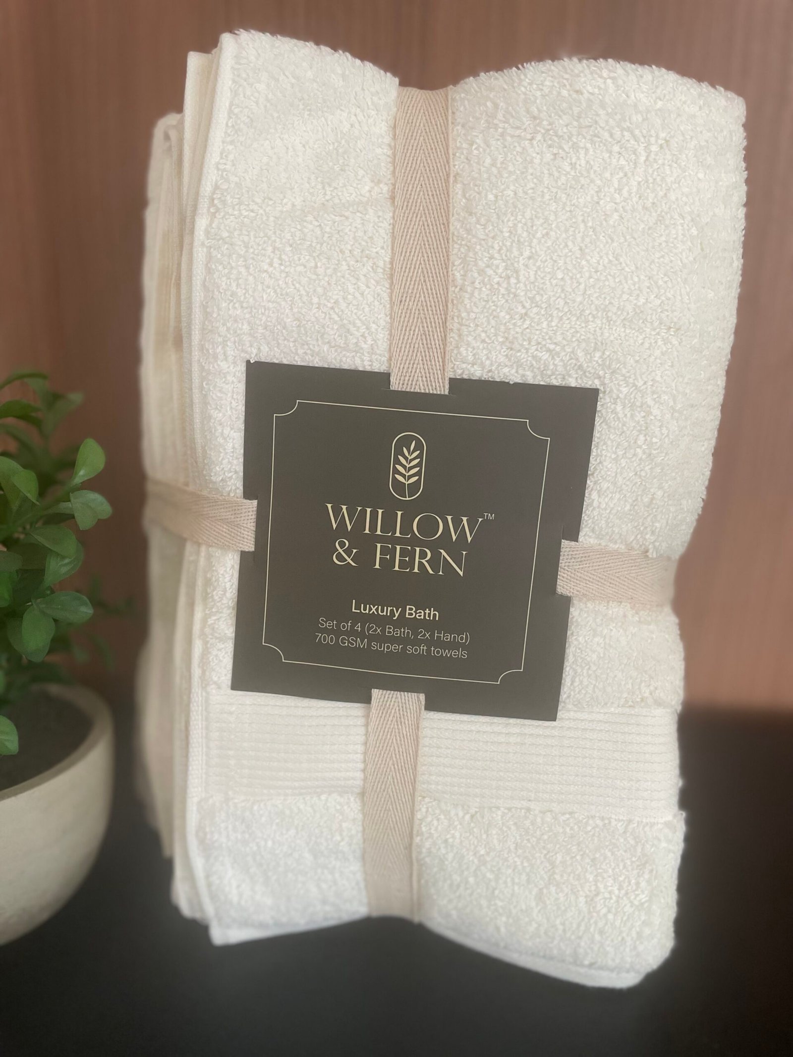 Premium 700 GSM Cotton White Towel Set