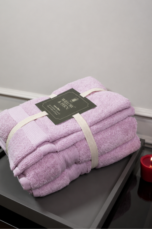 Soft Pink Premium 700 GSM Cotton Towel Set