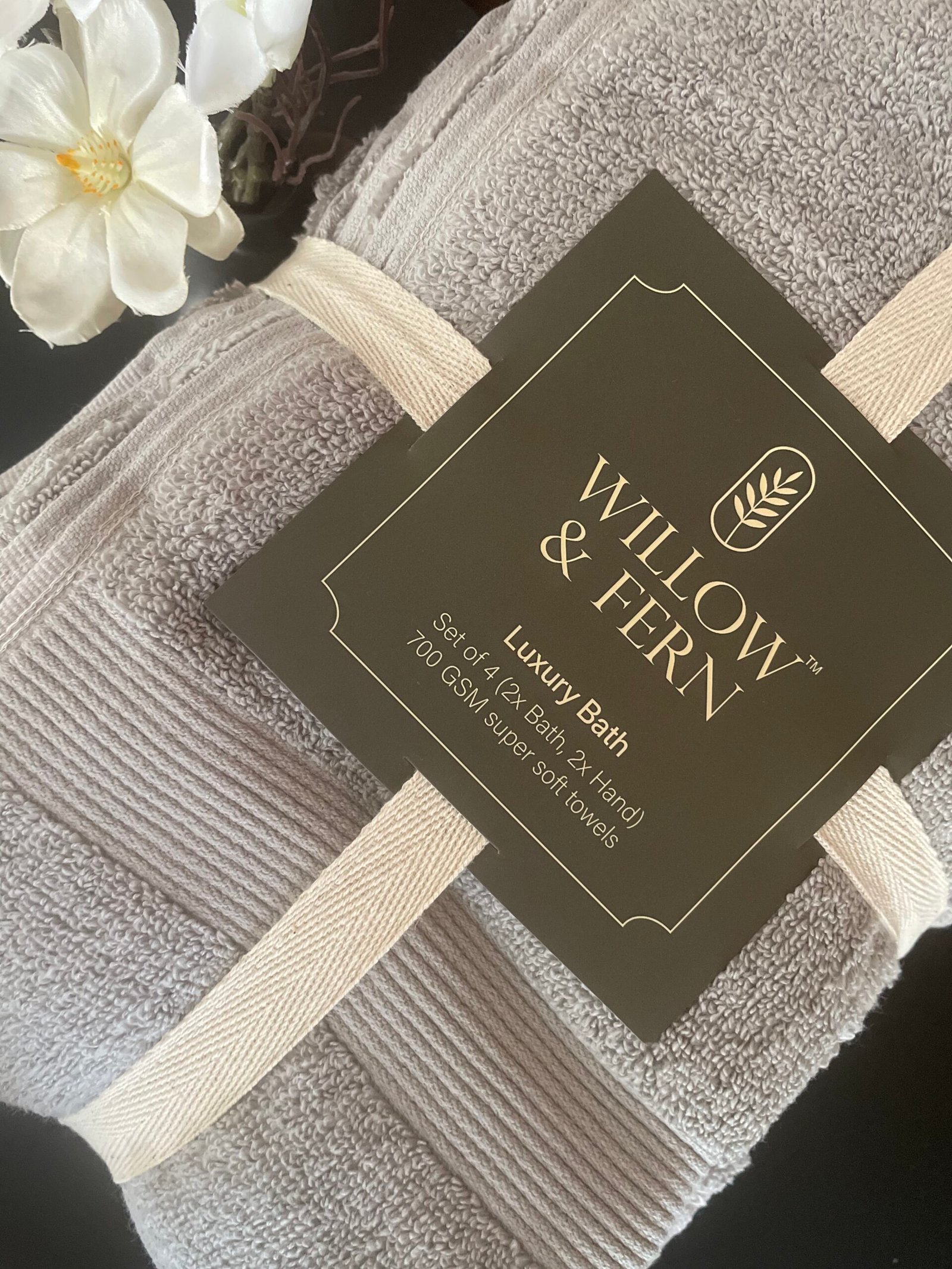 Premium 700 GSM Cotton Silver Grey Towel Set