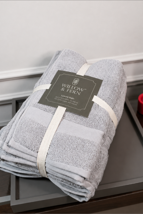 Silver Grey Premium 700 GSM Cotton Towel Set